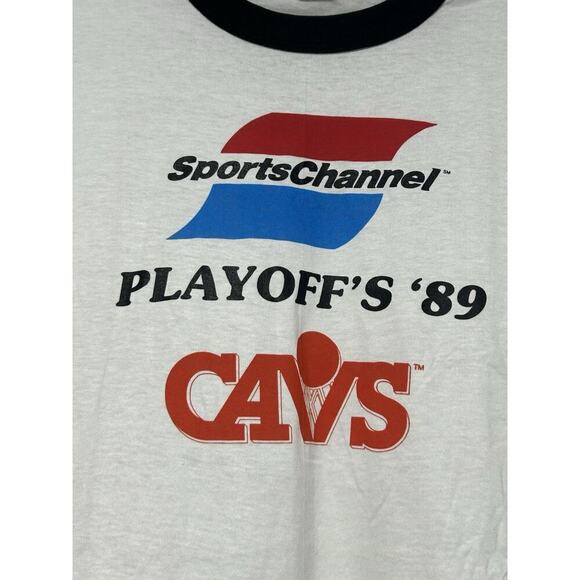 VTG 1989 Cleveland Cavaliers Cavs Playoffs Ringer T-Shirt Screen Stars XL USA - Picture 2 of 10